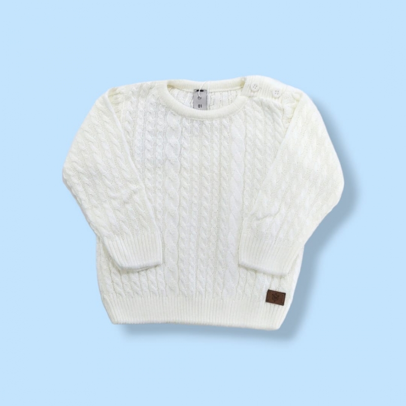 imagem 3812 SUETER BABY COLORS TRICOT BRANCO MINI LORD